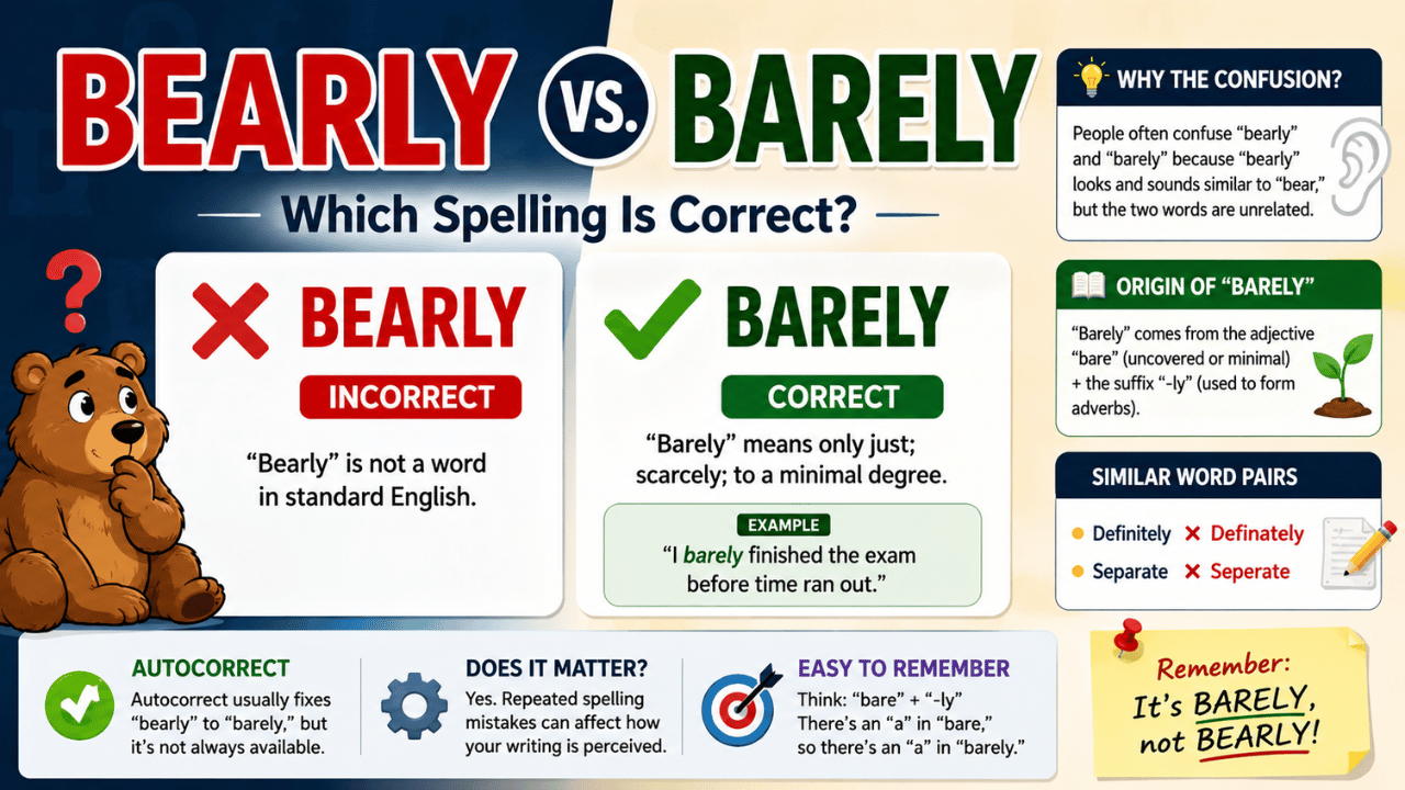 Bearly or Barely: Which Spelling Is Actually Correct?