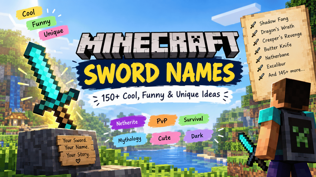 Minecraft Sword Names: 150+ Cool, Funny, Unique & Creative Ideas