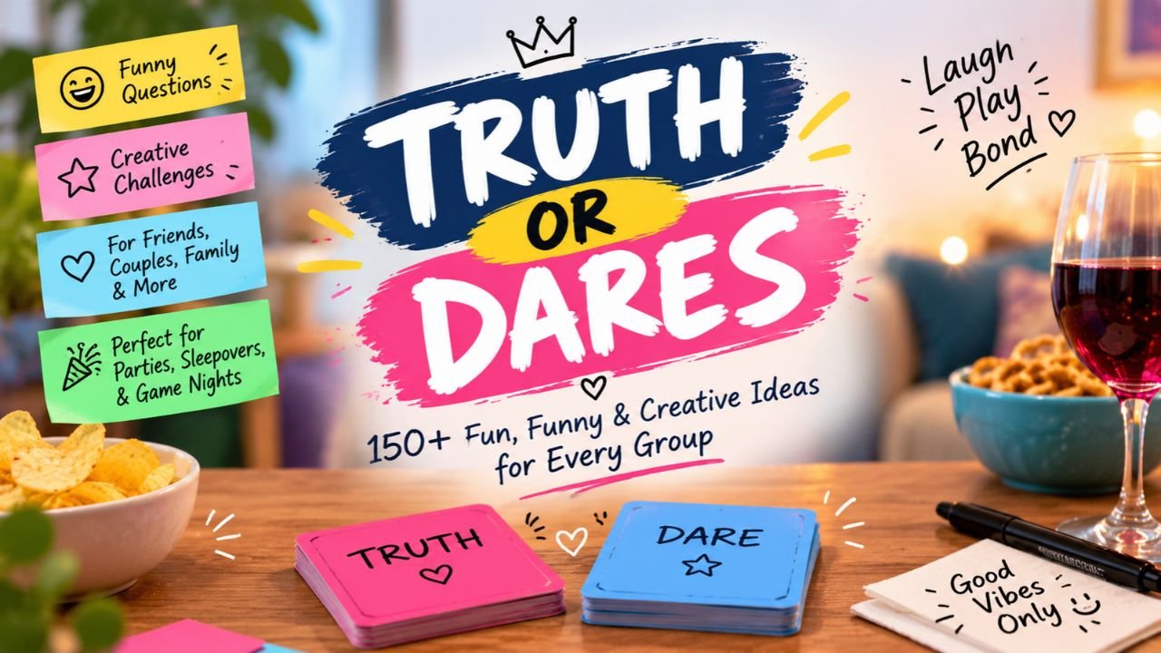 150+ Truth or Dares: Fun, Funny & Creative Ideas for Every Group 